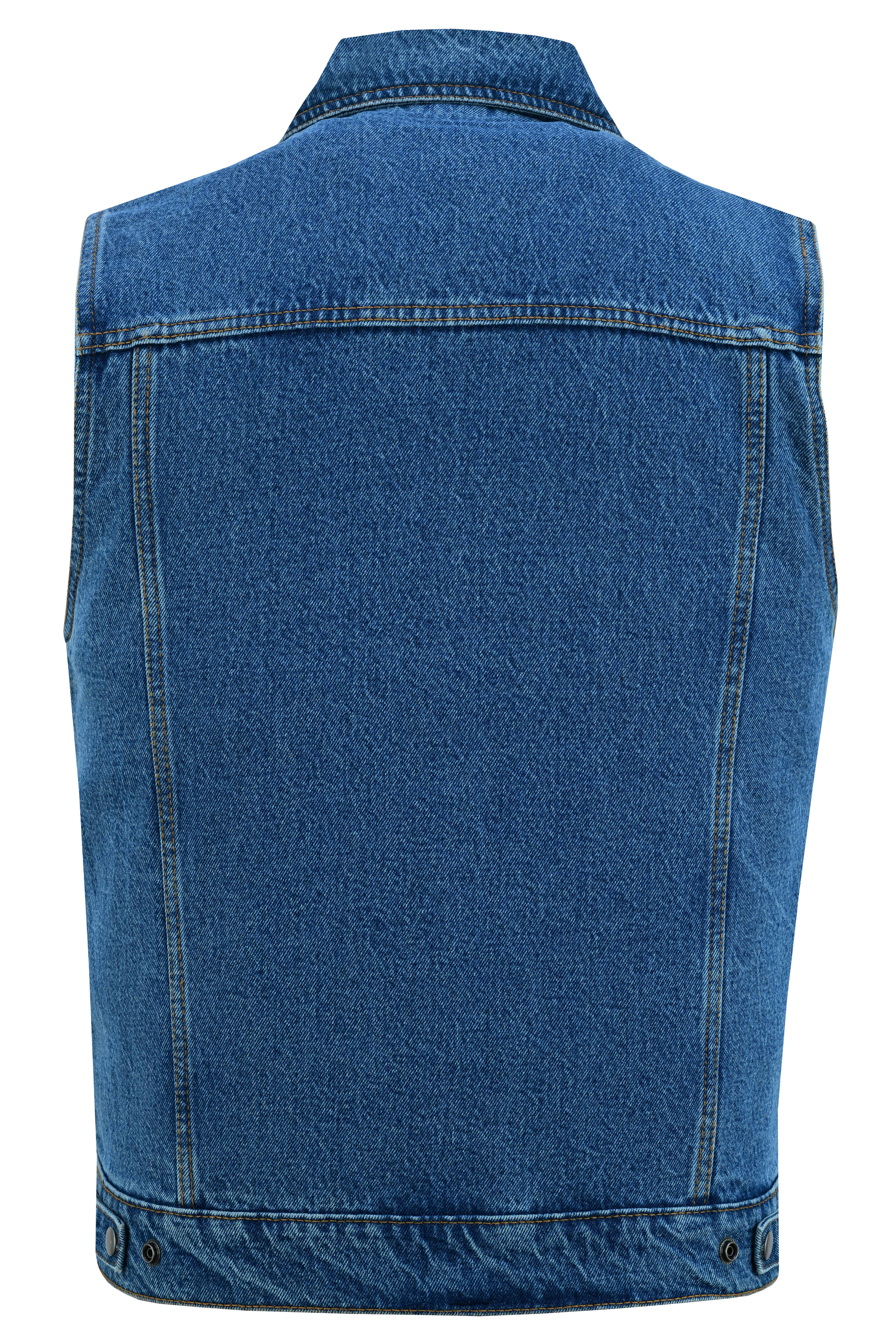 DM Men's Snap Front Blue Denim Motorcycle Vest