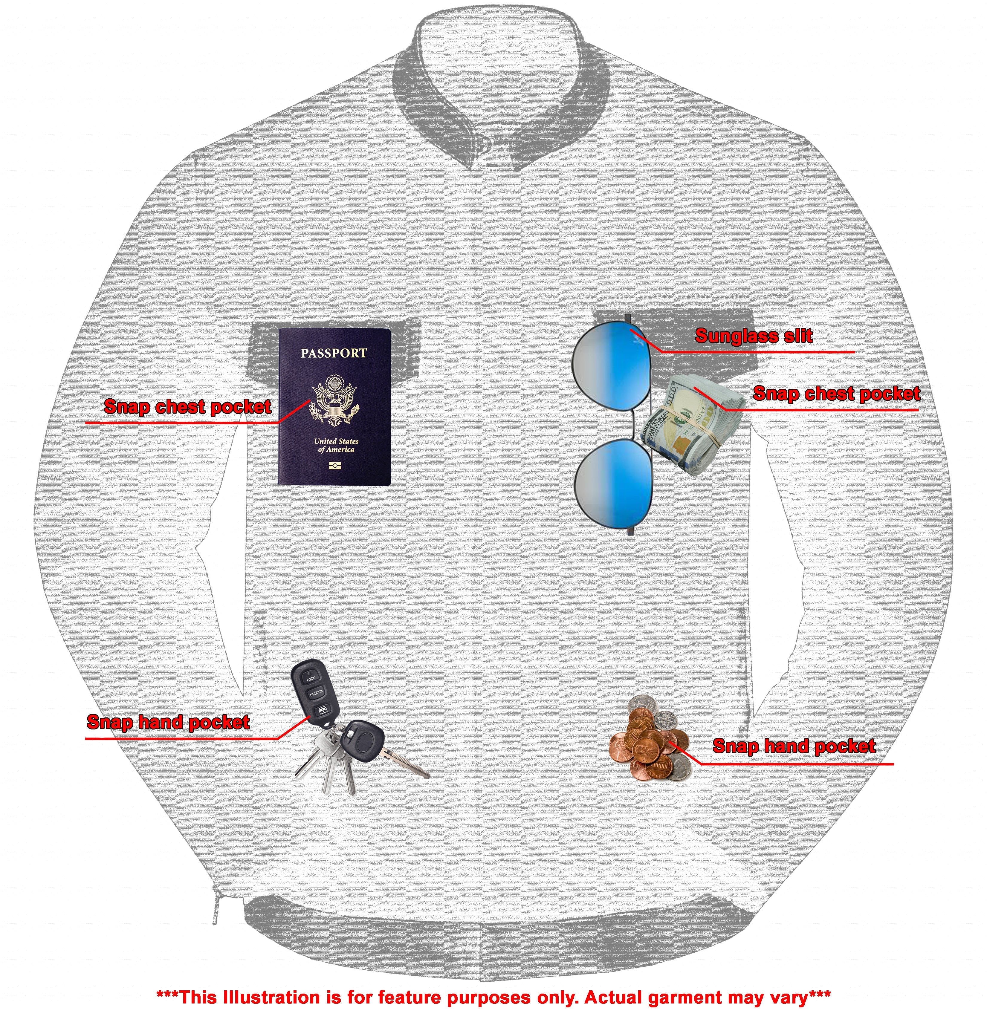 DM Men's Full Cut Denim Jacket – Leather Trim & Hidden Pockets