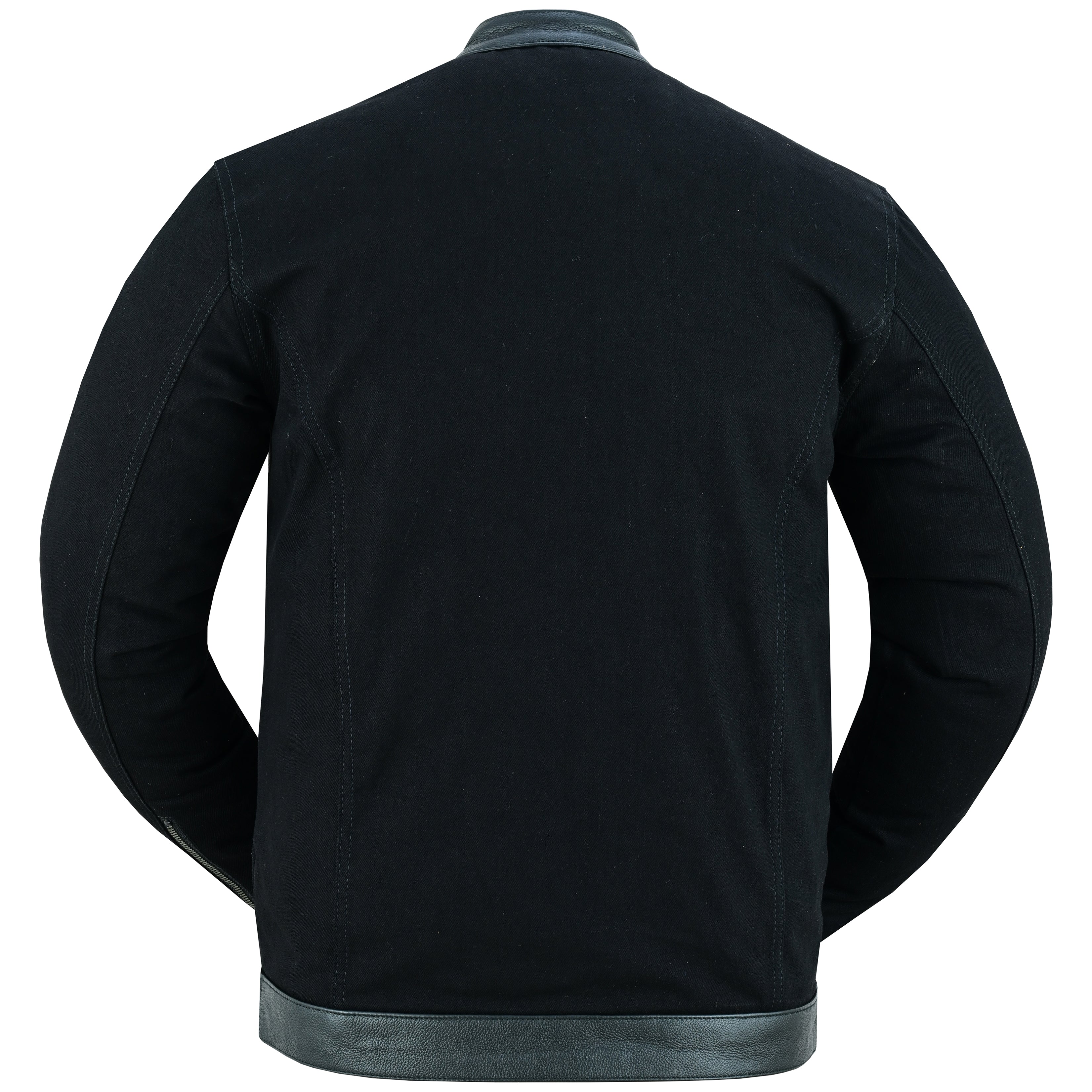 DM Men's Full Cut Denim Jacket – Leather Trim & Hidden Pockets