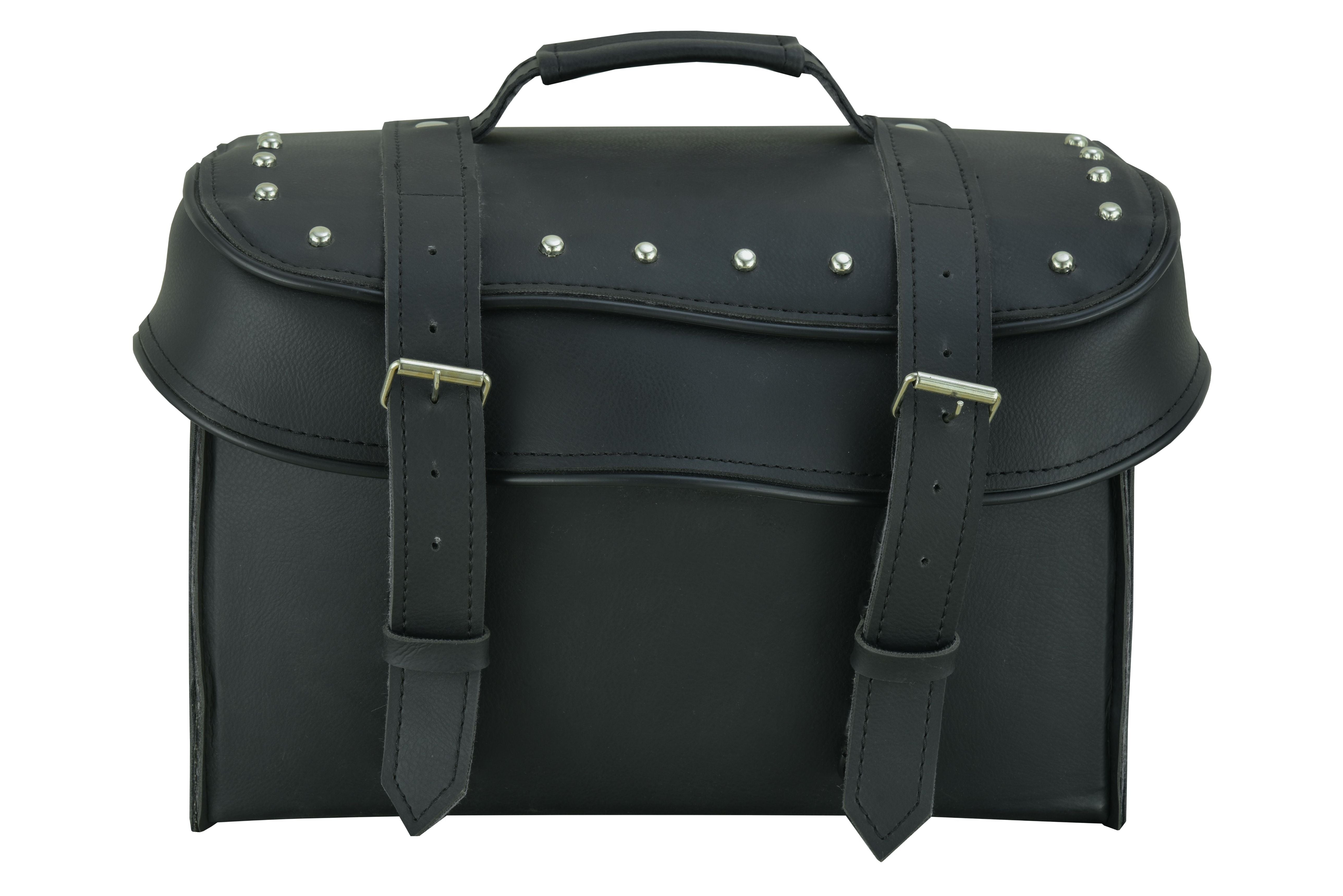 DS Leather Black PVC Large 4 Piece Motorcycle Touring Tail Bag wi