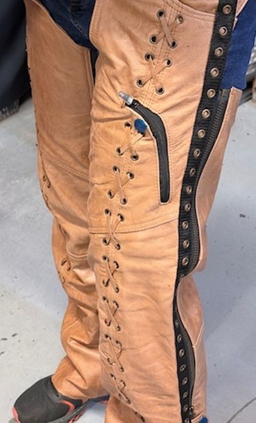 Ladies Beautiful Brown Leather Chaps - DS436