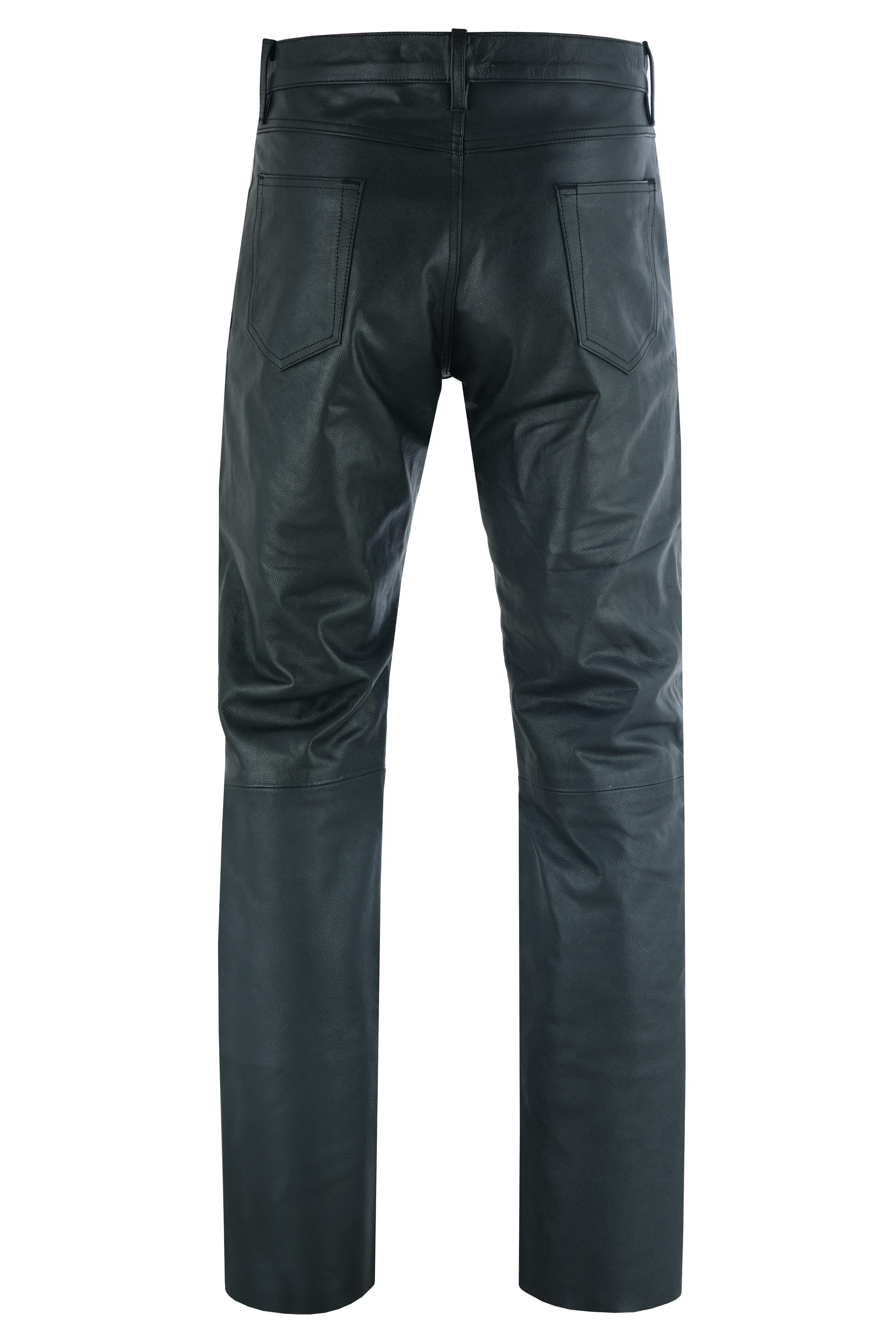 DS Women's Classic 5 Pocket Black Casual Motorcycle Leather Pants