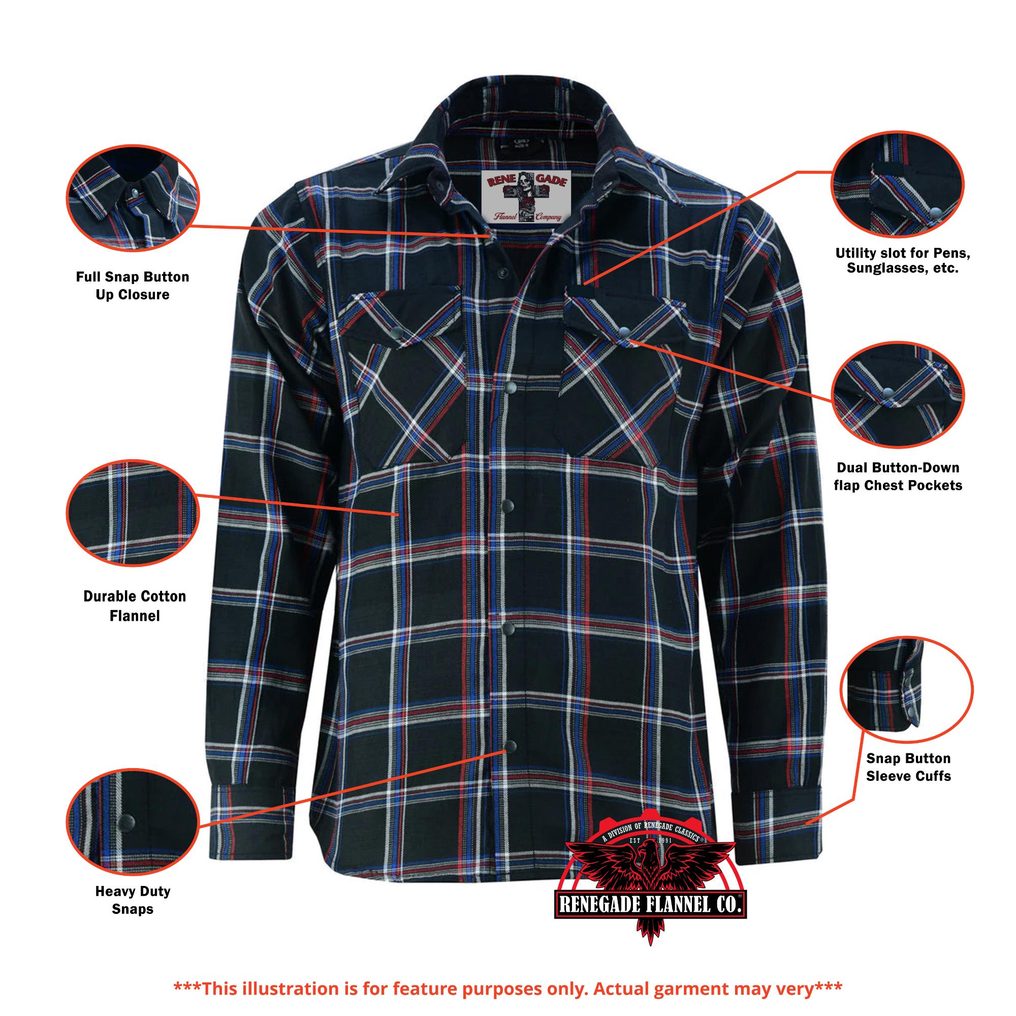 DS Flannel Shirt - Black, Red and Blue