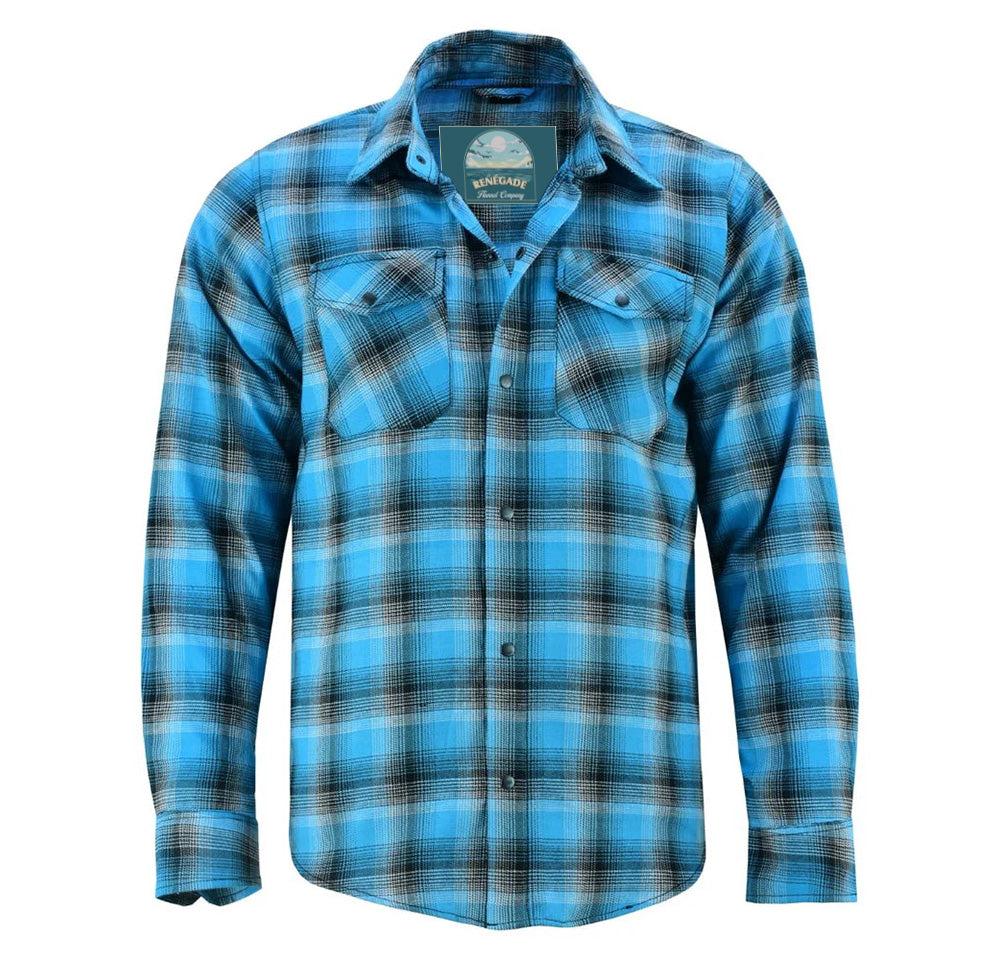 DS Flannel Shirt - Blue and Black Shaded