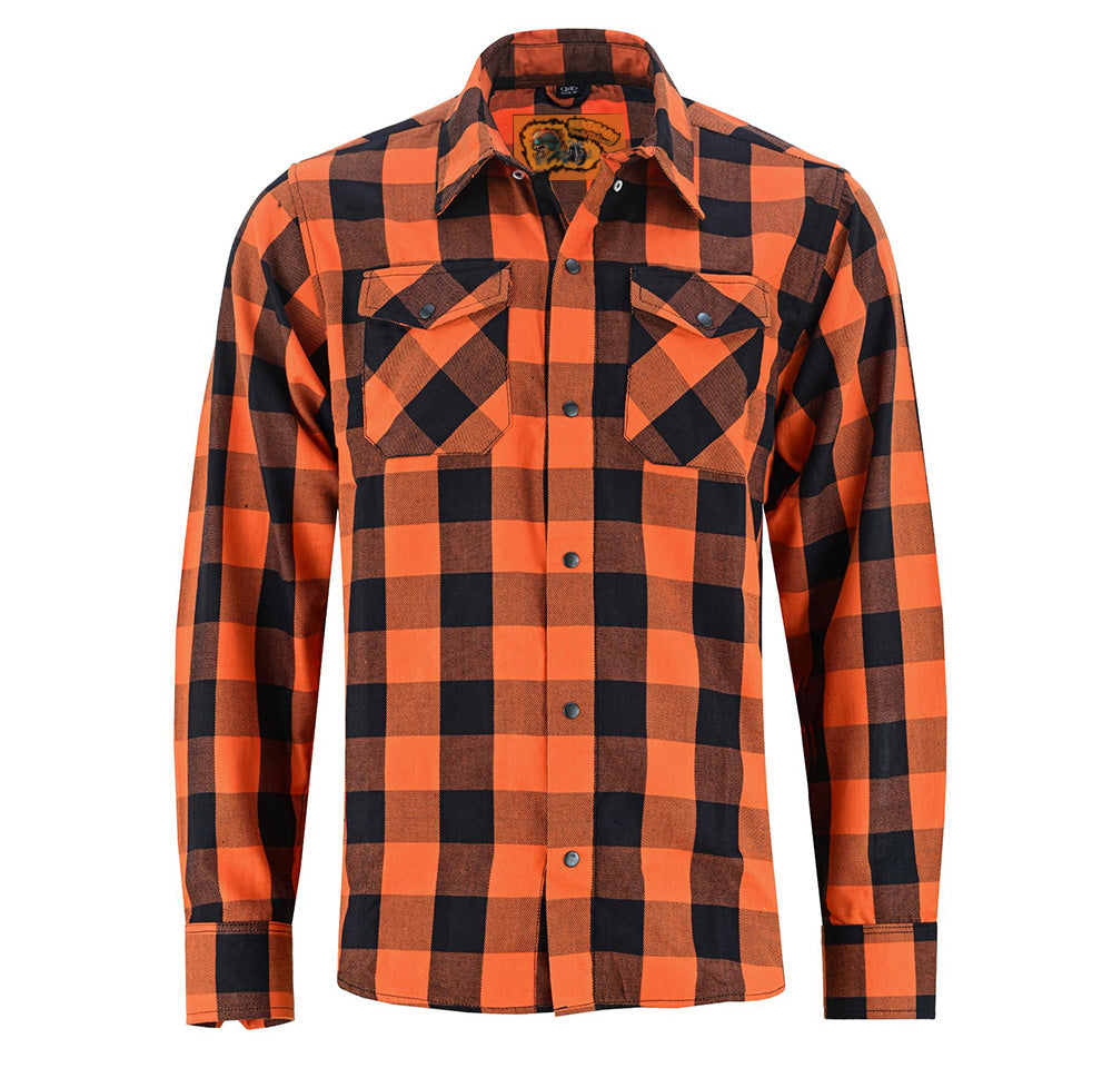 DS Flannel Shirt - Orange and Black