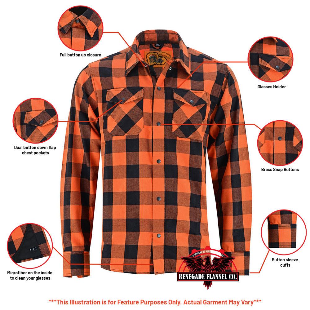 DS Flannel Shirt - Orange and Black