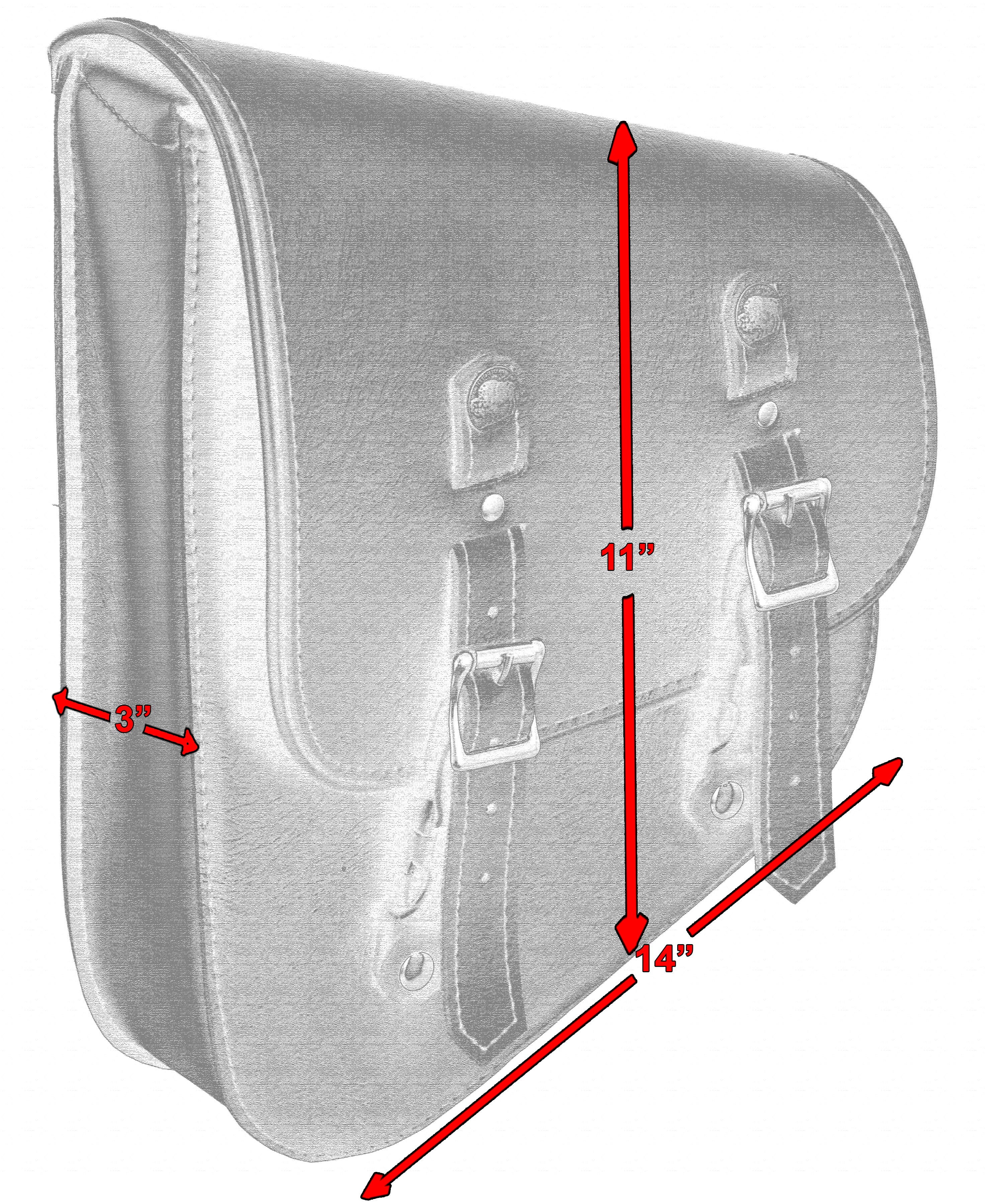 DS Left Side Synthetic Leather Swing Arm Bag W/ Buffalo Snaps