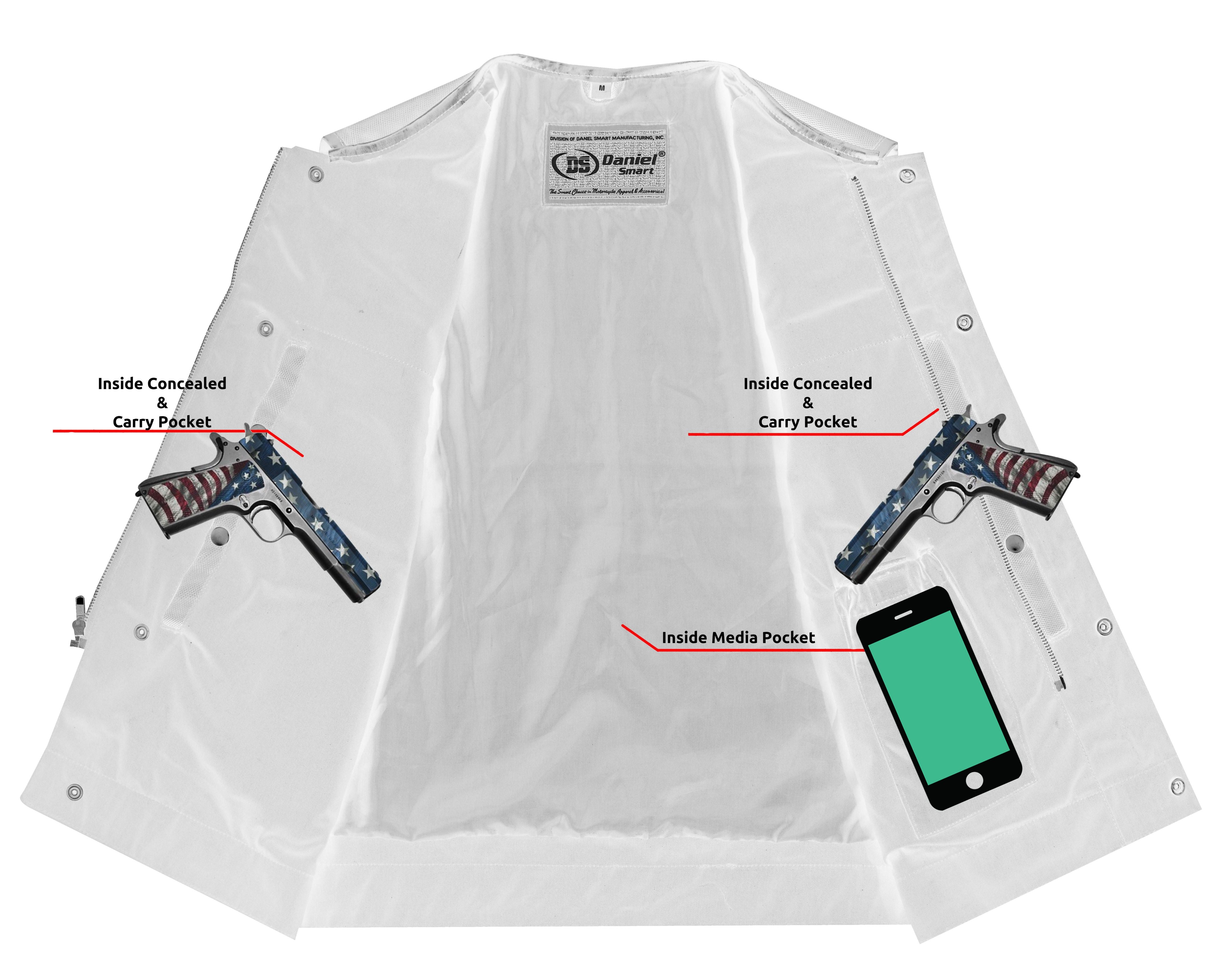 DS Concealed Snap Closure, Textile Material, W/O Collar & Hidden Z