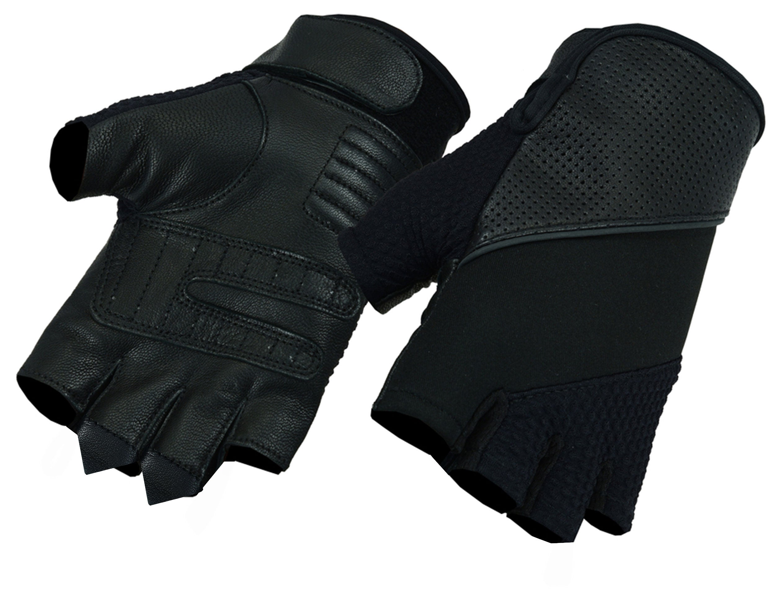 DS Leather/ Textile Fingerless Glove