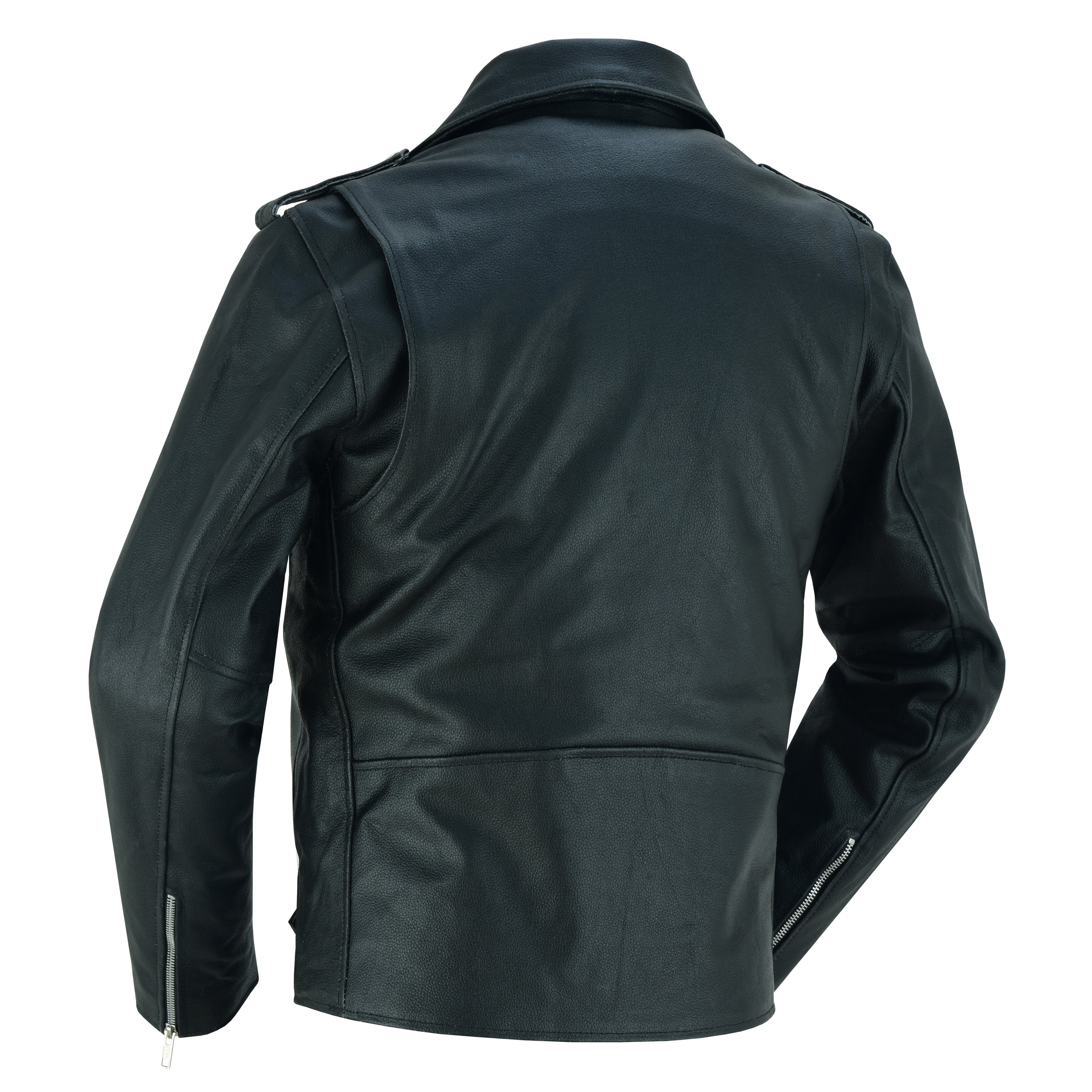 Dawn Rider Men’s Premium Black Leather Motorcycle Jacket
