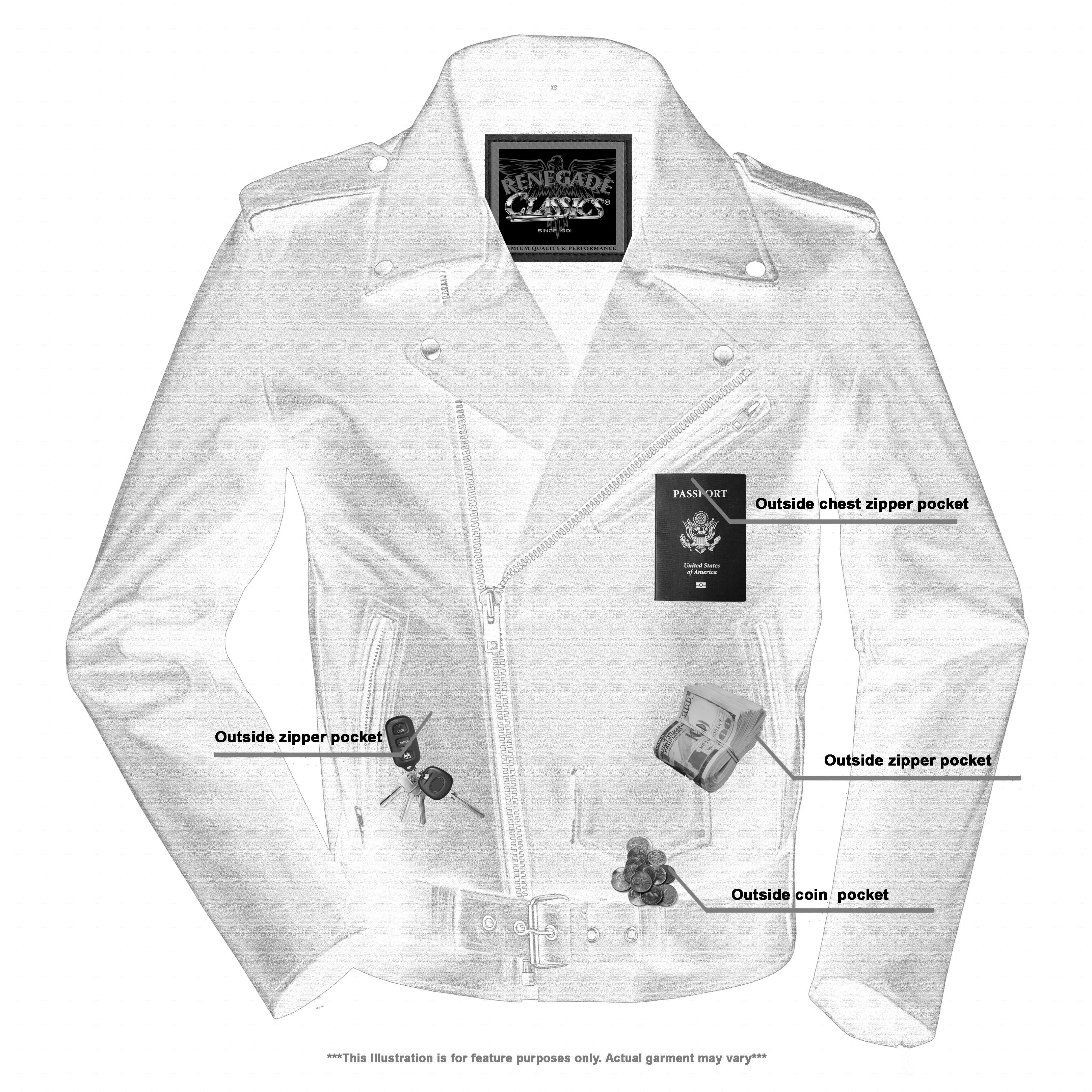 Dawn Rider Men’s Premium Black Leather Motorcycle Jacket