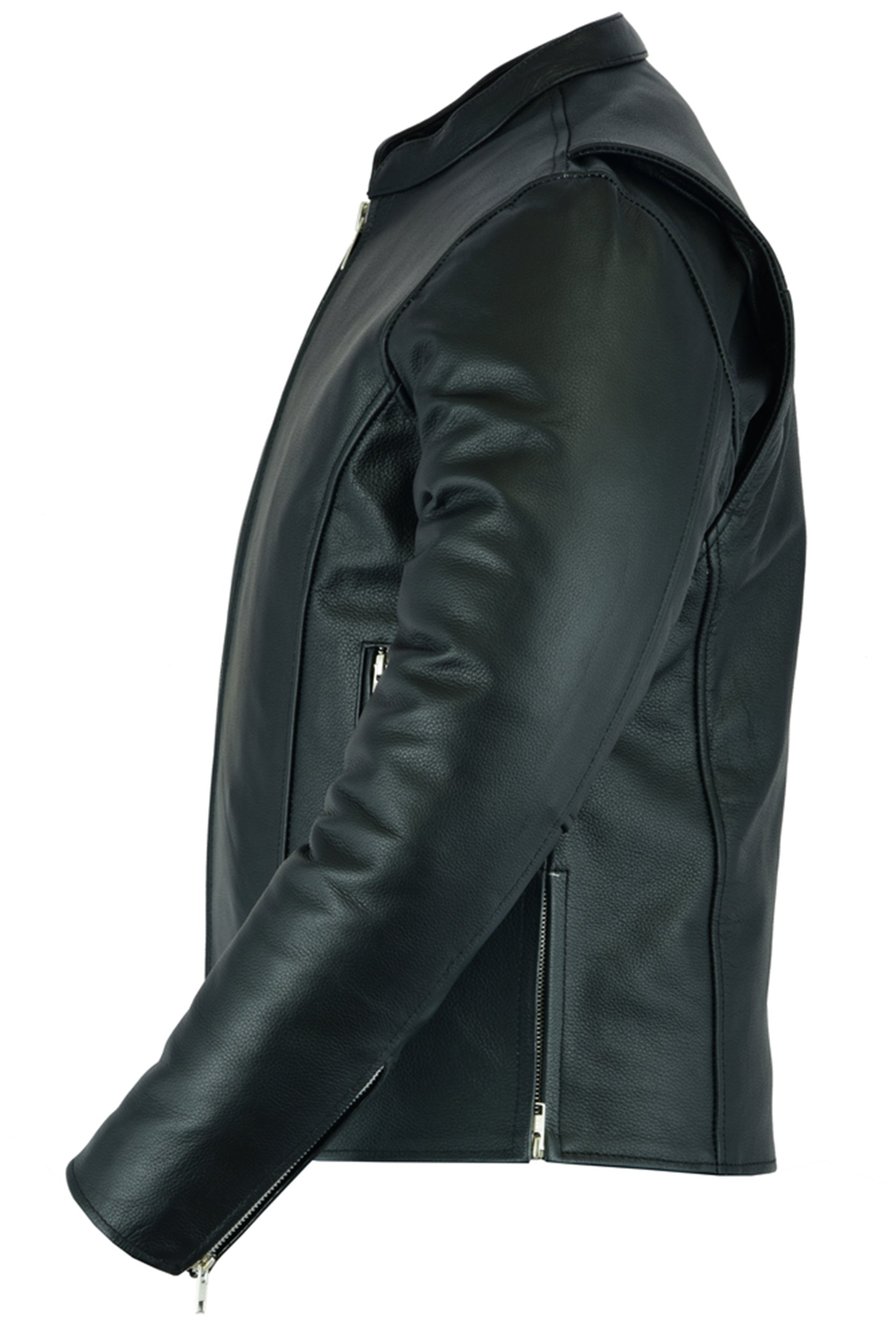 DS Men’s Classic Black Scooter Leather Jacket