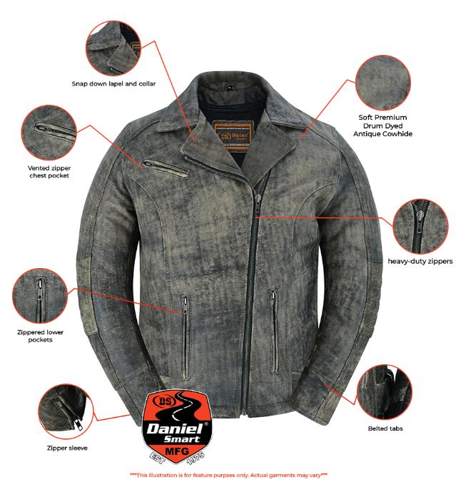 DS Women's Updated Stylish Antique Brown M/C Jacket