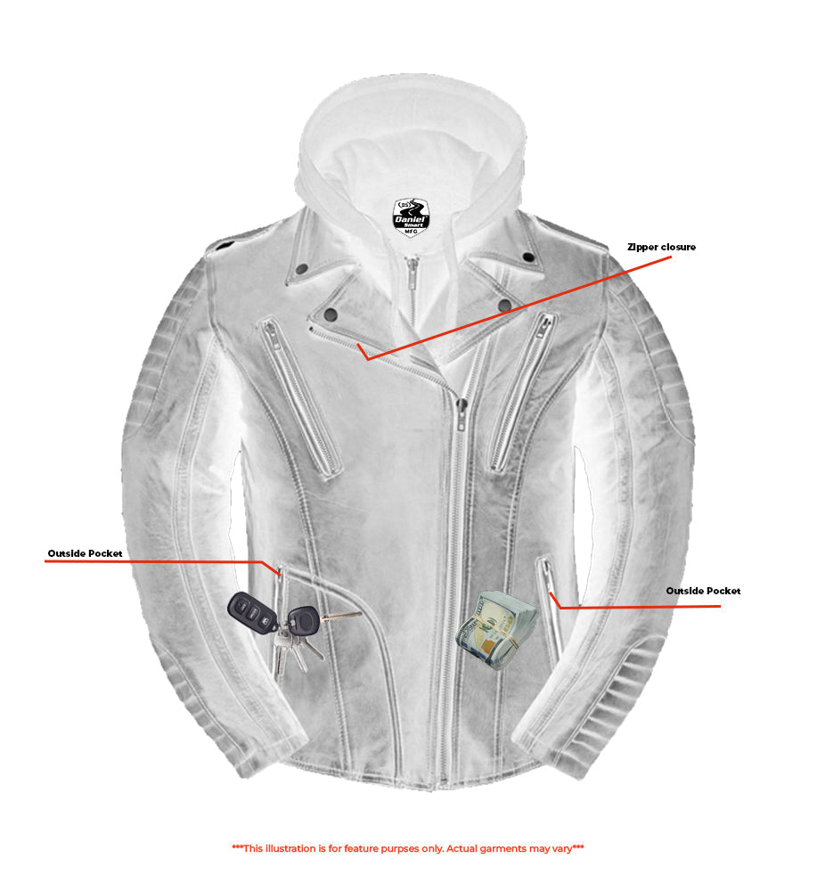 DS Women's Lightweight Drum Dyed Distressed Naked Lambskin M/C Jac