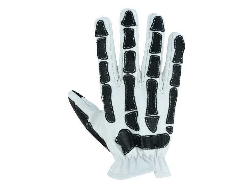 Glove Grace White and Black Skeleton Hand Riding Glove