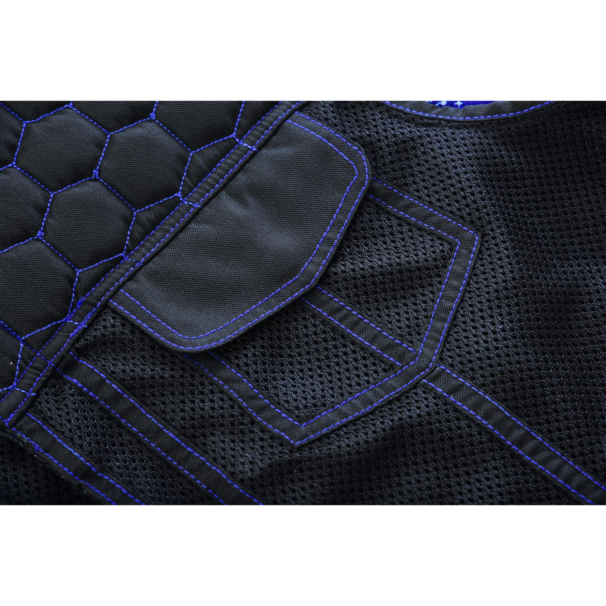 Blue Soul Men's Black Mesh Textile Vest with Blue Paisley Liner