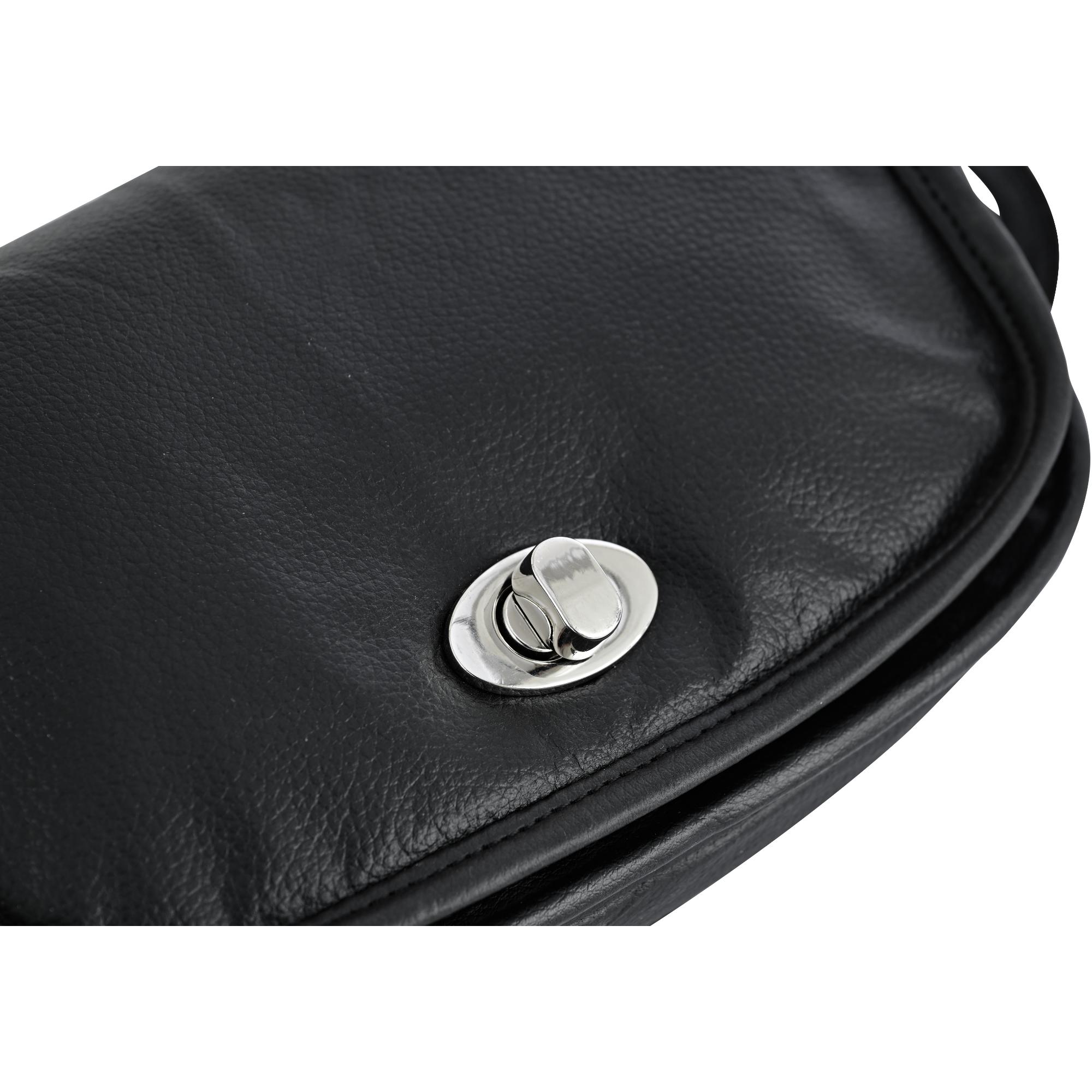 DS Women's Black Construction Leather Purse/Shoulder Bag