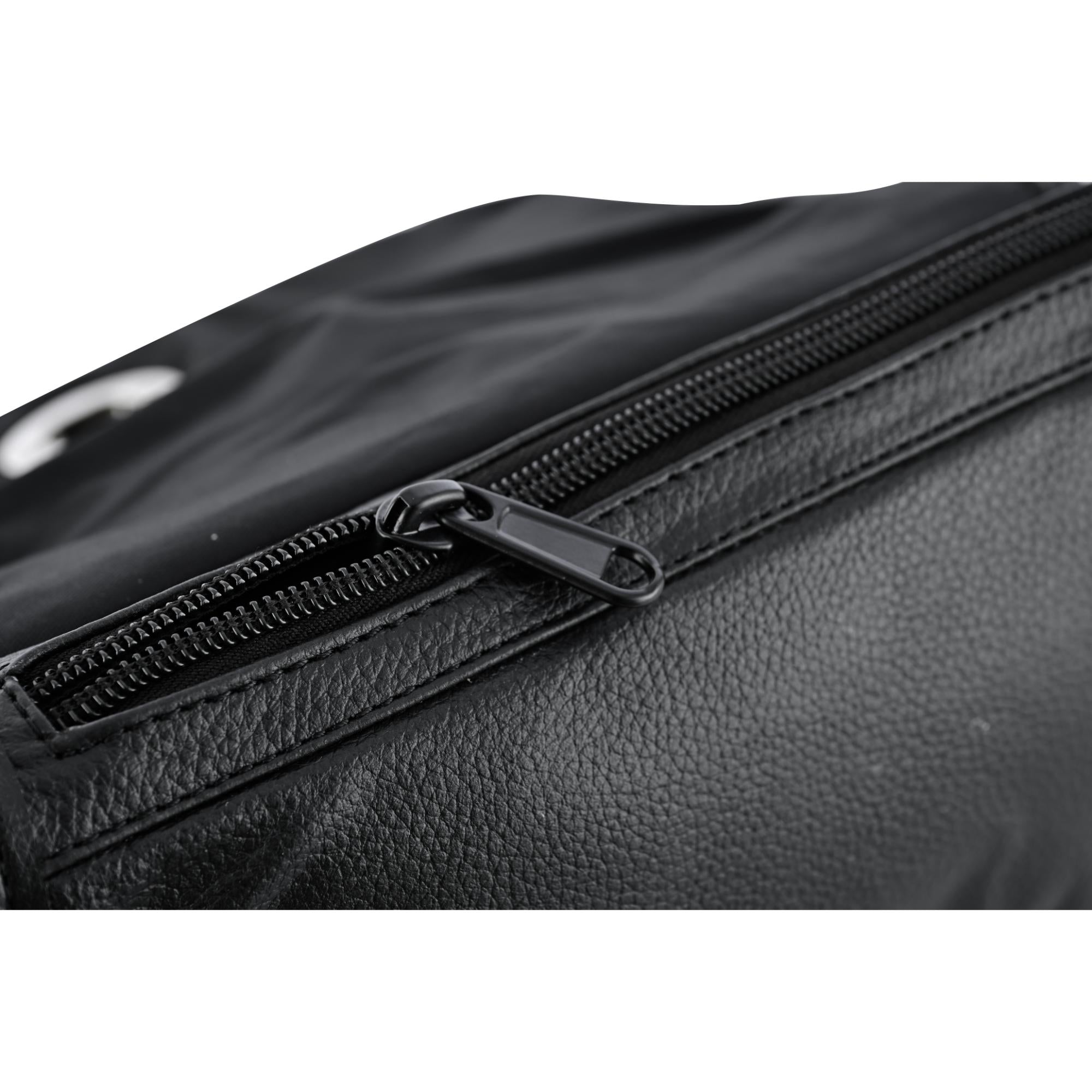 DS Women's Black Construction Leather Purse/Shoulder Bag