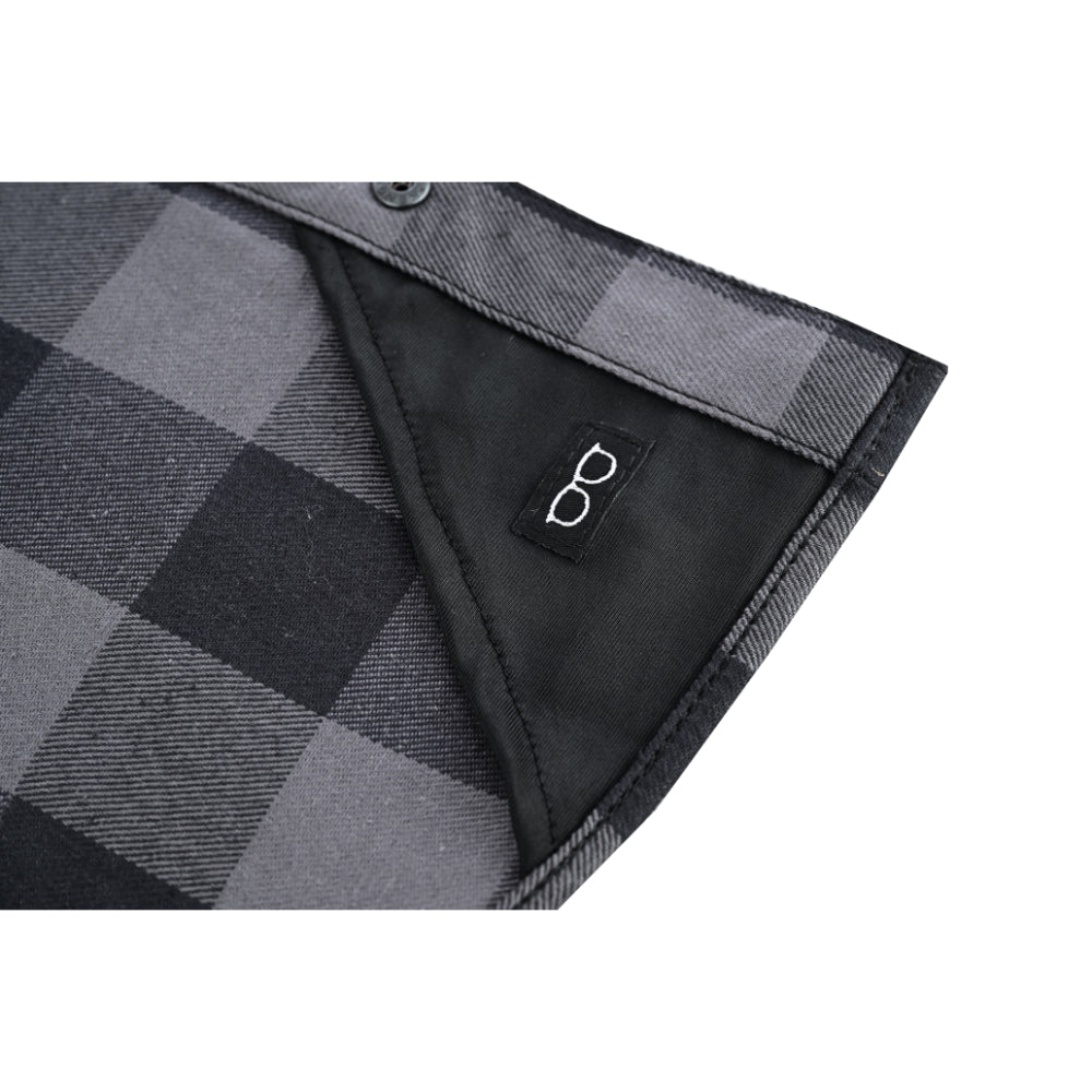 Gray Champ Men's Gray Black Sleeveless Flannel