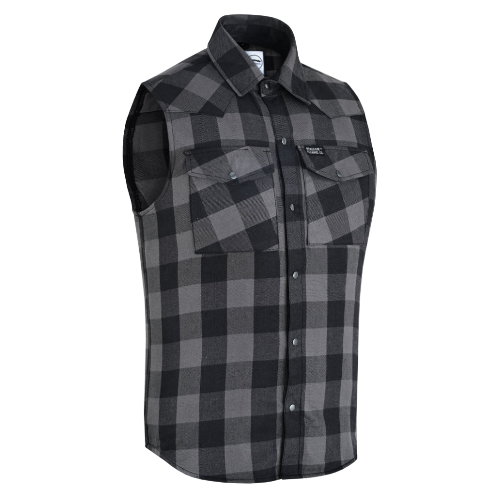 Gray Champ Men's Gray Black Sleeveless Flannel