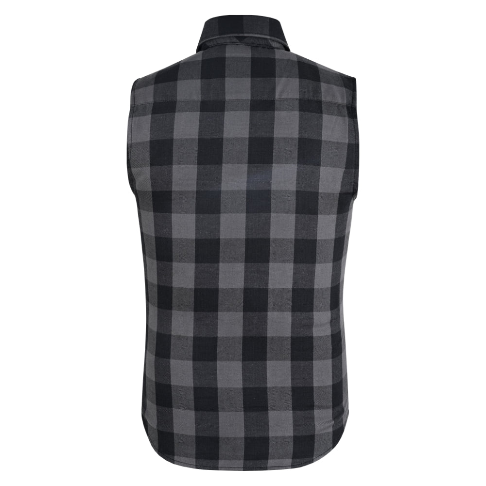 Gray Champ Men's Gray Black Sleeveless Flannel