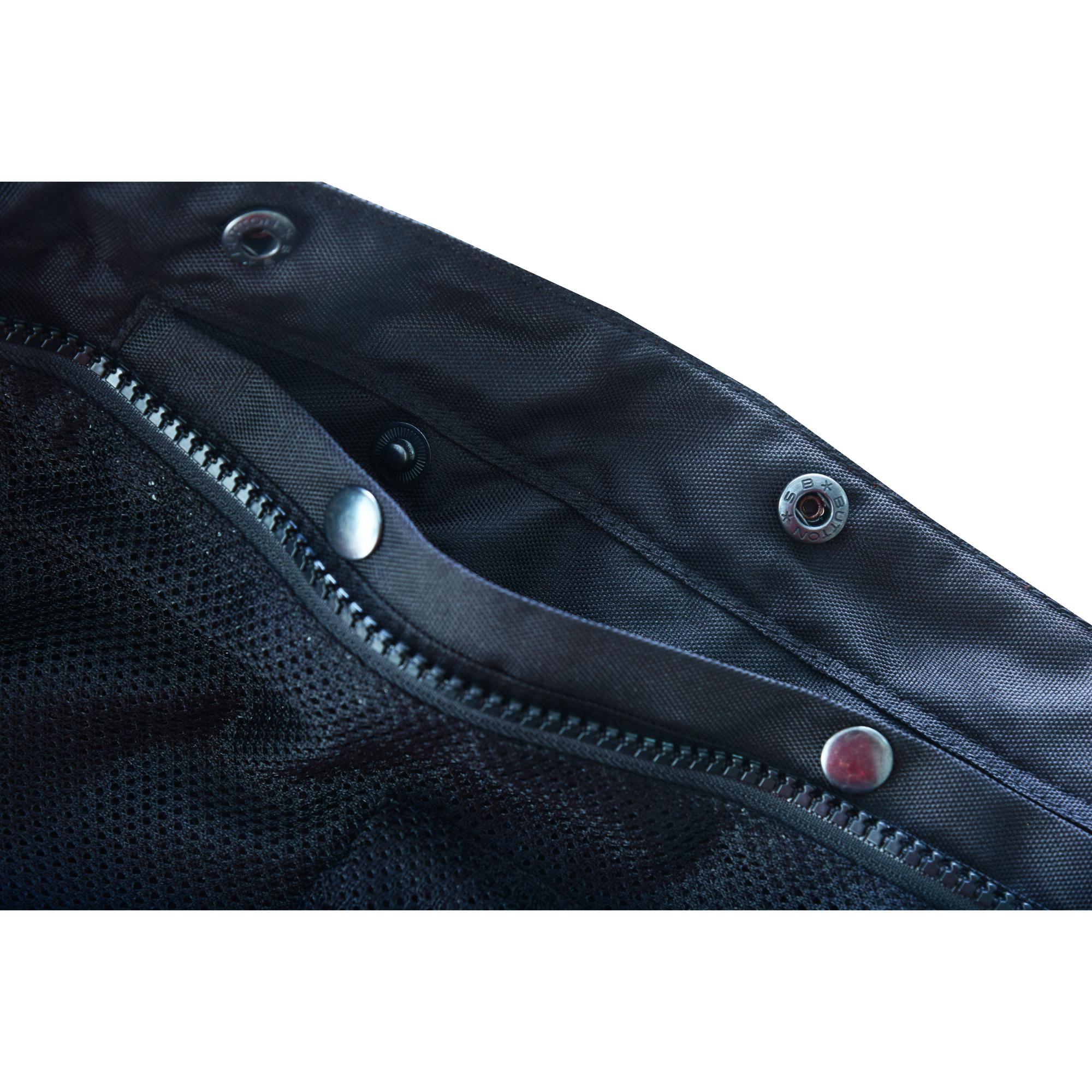 Night Tiger Men’s Black Mesh Textile Vest with Orange Diamond Stitch