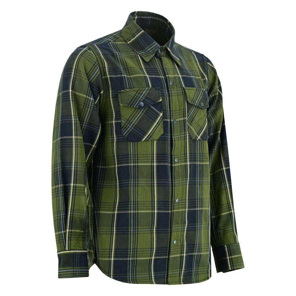 Olive Essence Men's Green Flannel Shirt Olive Essence Men's Green Flannel Shirt