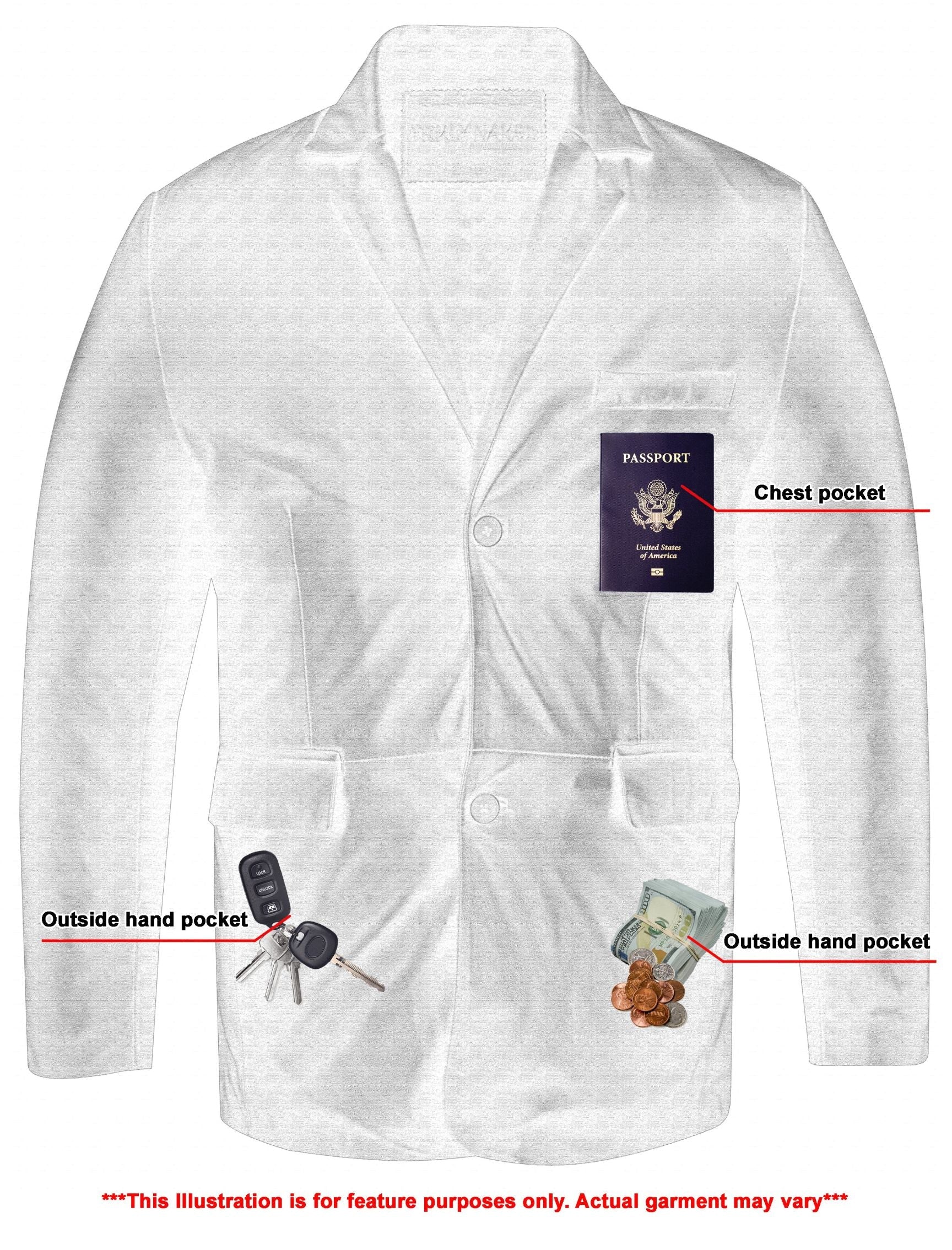 Retro Trim Men’s Black Sheep Skin Leather Blazer