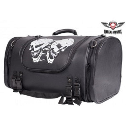Motorcycle Trunk Bag with Reflective Skulls - SB84SK