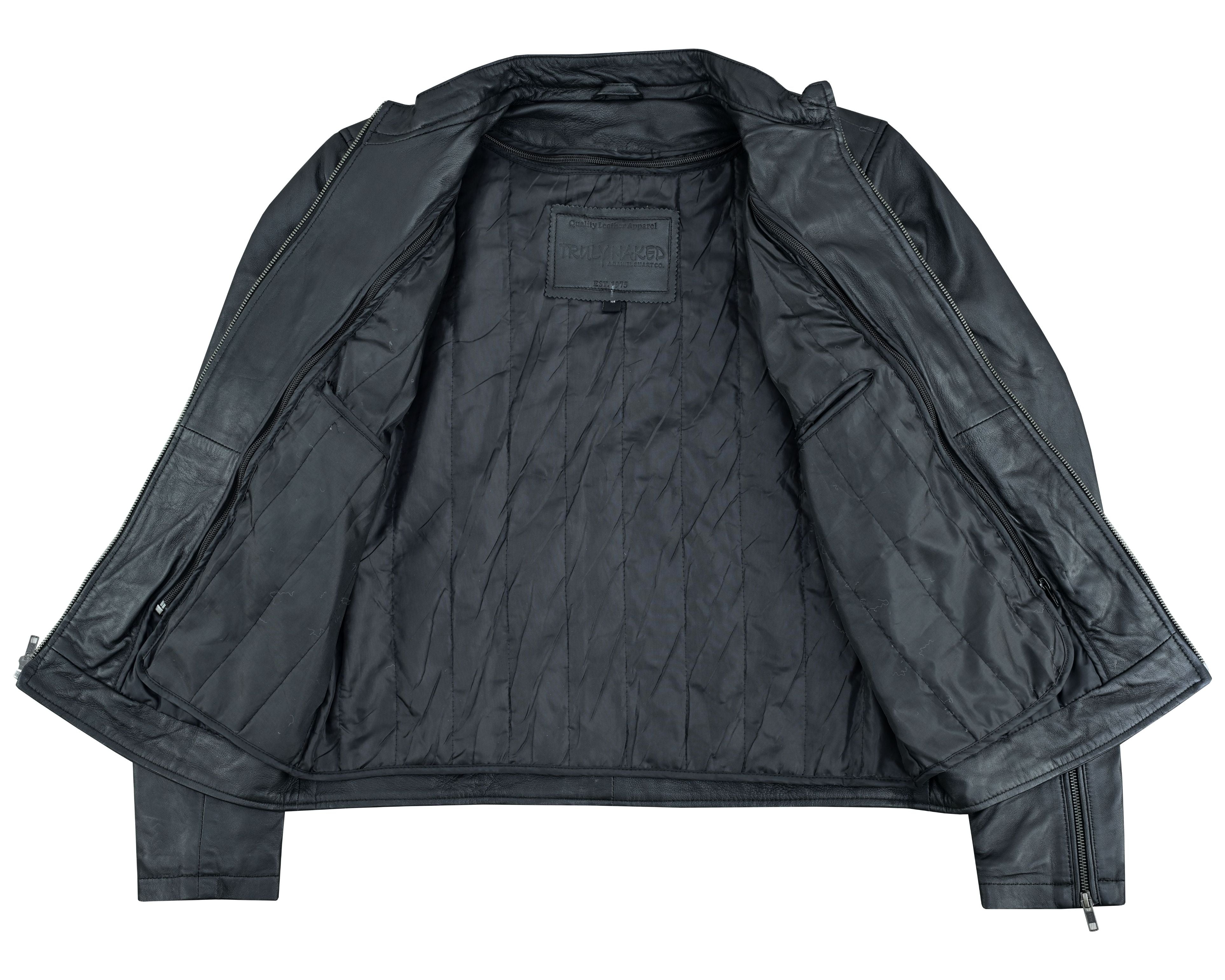 Wanton Men’s Fashion Lambskin Leather Jacket –Black