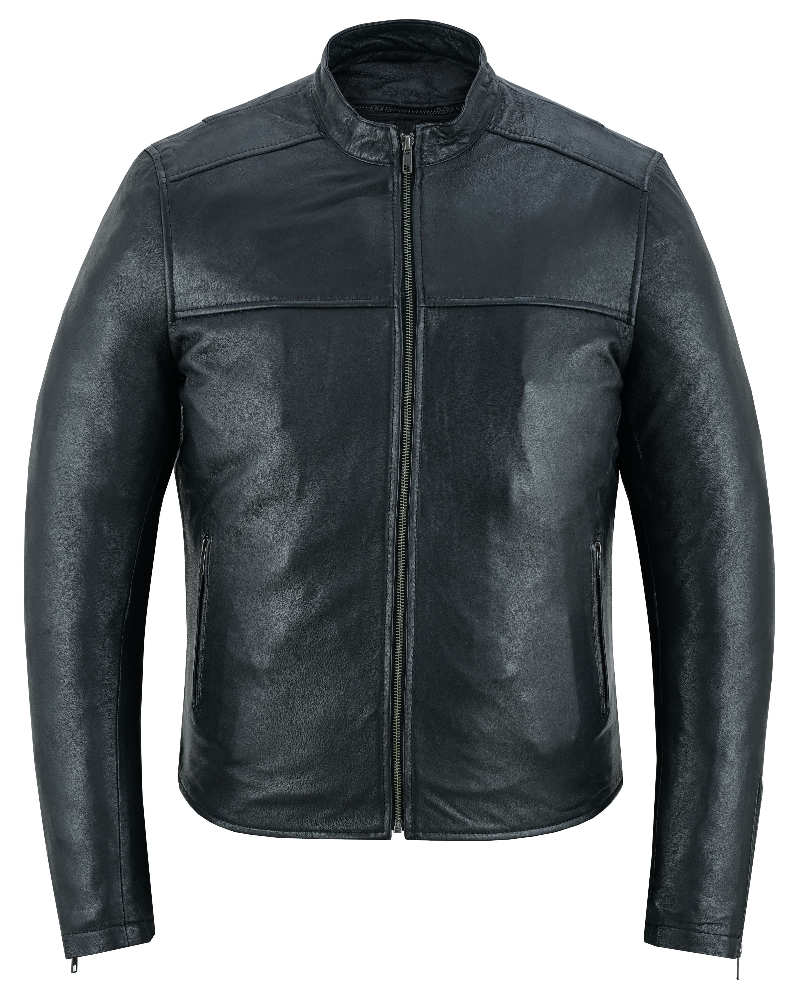 Wanton Men’s Fashion Lambskin Leather Jacket –Black
