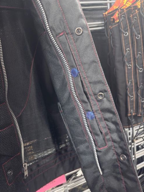 Men's Black Mesh Vest W/Red Stitching a - Let the Air Flow - MeshSLRed