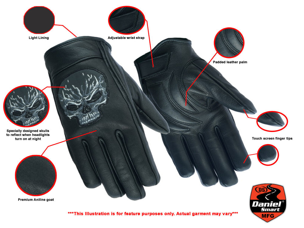 DS   Reflective Skull Short Glove