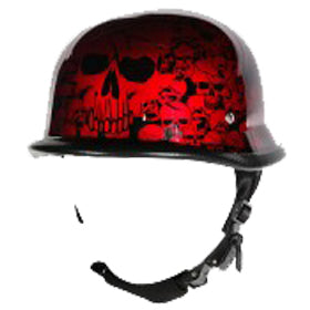 H82 Novelty German Burgundy Skull Graveyard - NON DOT