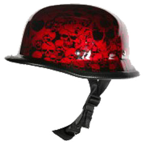H82 Novelty German Burgundy Skull Graveyard - NON DOT