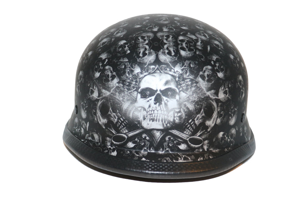 H80 Novelty German Grey Skull Flat Black - NON DOT