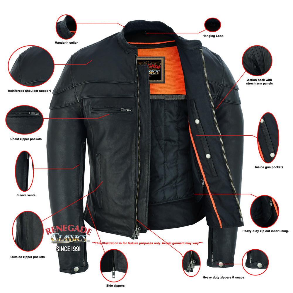 Speedster Black Men’s Leather Motorcycle Jacket