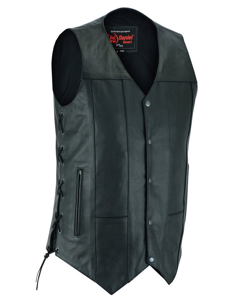 DS Men's Ten Pocket Utility Black Vest - TALL
