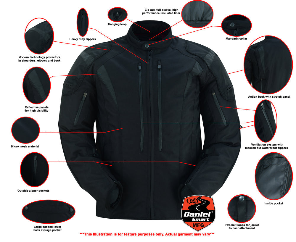DS Men's Blast Black Micro Mesh Motorcycle Jacket – Ventilated