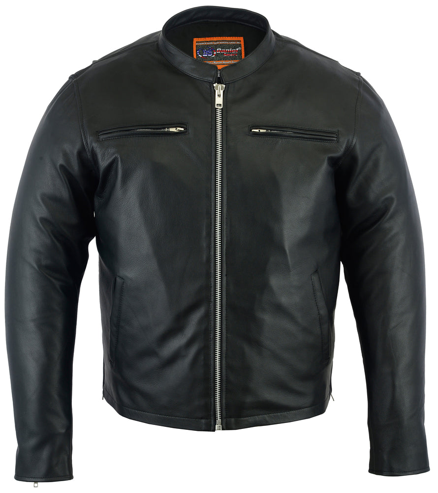 DS Men’s Black Sporty Cruiser Jacket with Removable hood