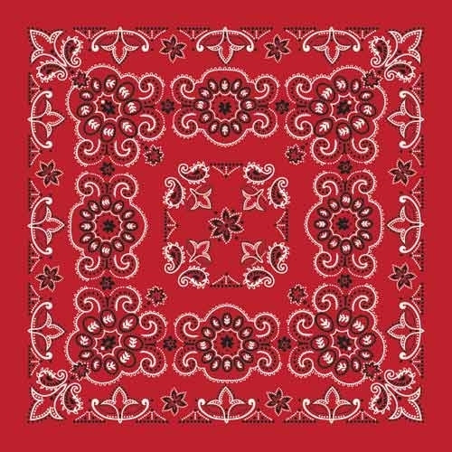 BD2507 Bandana Texas Paisley Red [27" x27"]
