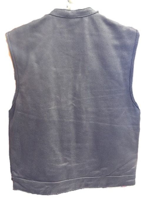 Men's Perforated Club Style Leather Vest - Perf