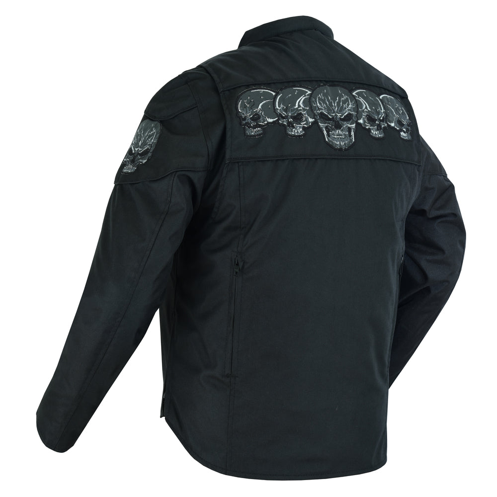 DS Men's Textile Scooter Style Jacket w/ Reflective Skulls