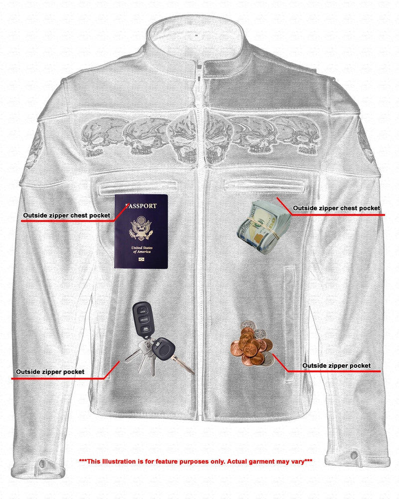 DS Men’s Black Reflective Skulls Scooter Jacket