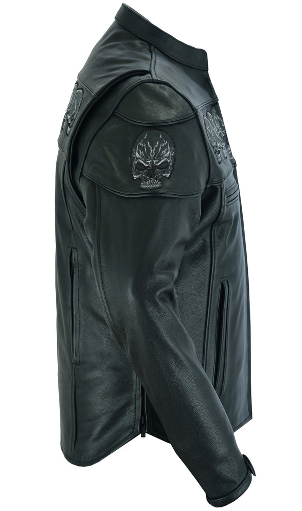 DS Men’s Black Reflective Skulls Scooter Jacket