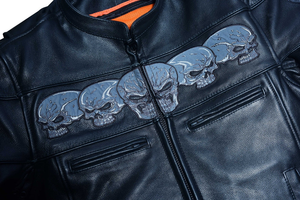 DS Men’s Black Reflective Skulls Scooter Jacket