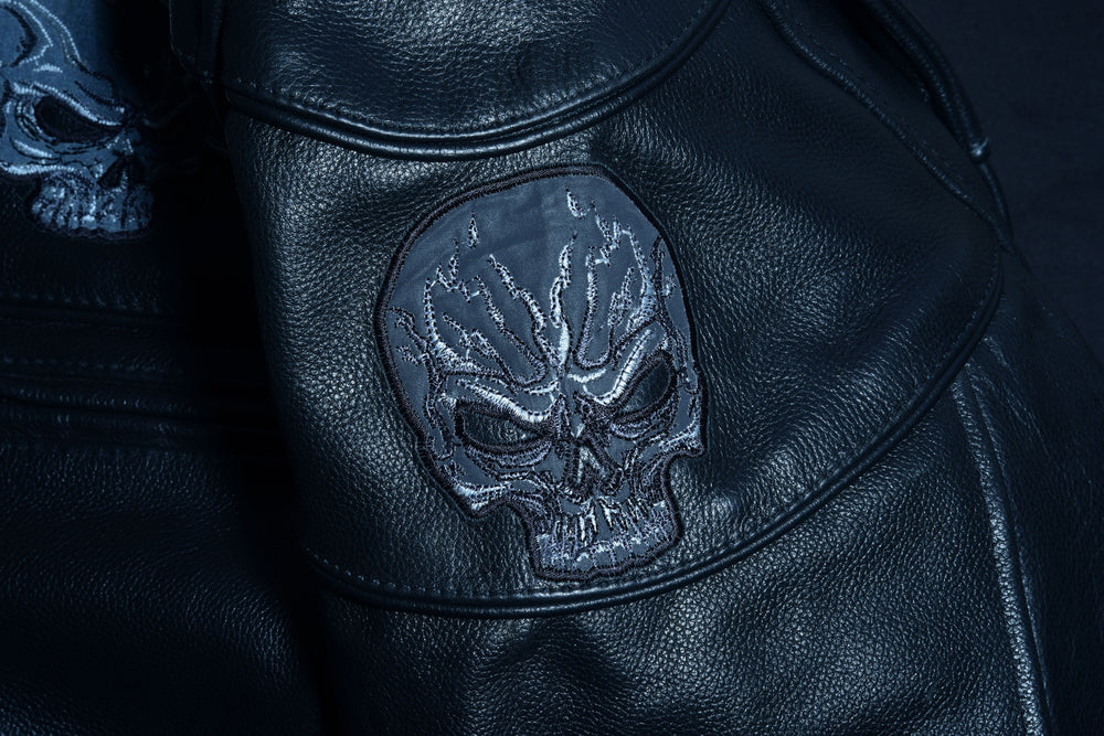 DS Men’s Black Reflective Skulls Scooter Jacket