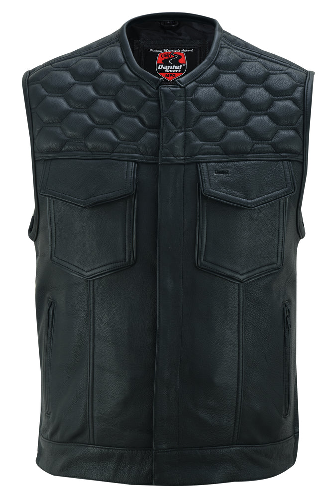 DS Black Horse Men's Leather Motorcycle Vest