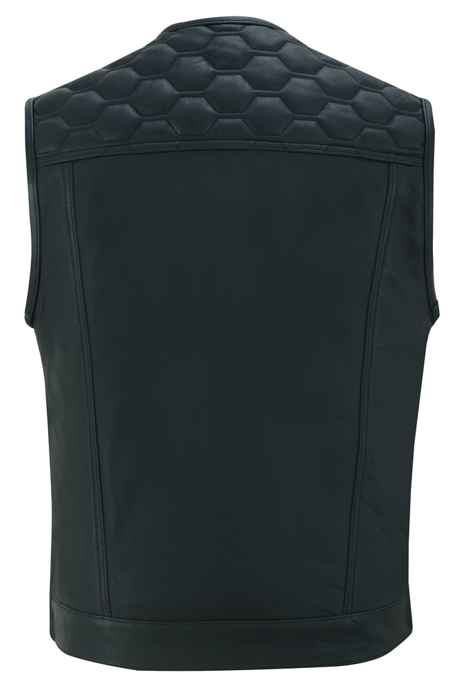 DS Black Horse Men's Leather Motorcycle Vest