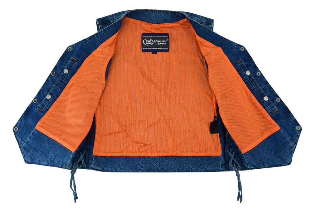 DM Women's 6 Pocket Denim Utility Vest - Blue